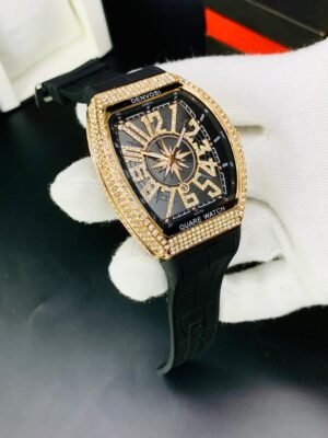 F*ank Muller  - Diamond Dial & Leather Strap (3 Colors) Hover Image