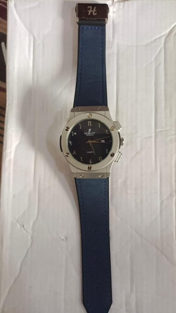 Silver Quartz Brown Leather Watch