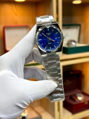 PRX Retro Integrated Steel Quartz Watch – Blue Sunburst Dial Hover Image