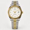 White Dial Two Tone Gold Silver Date Watch