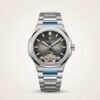Pagani Design PD-YS025 automatic watch with grey sunburst dial, open-heart movement, and silver stainless steel bracelet.