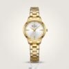 Curren Blanche 9094 women's gold-tone watch with white dial and round stainless steel bracelet.