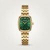 CURREN Blanche women's gold-tone watch with green rectangular dial and stainless steel bracelet.