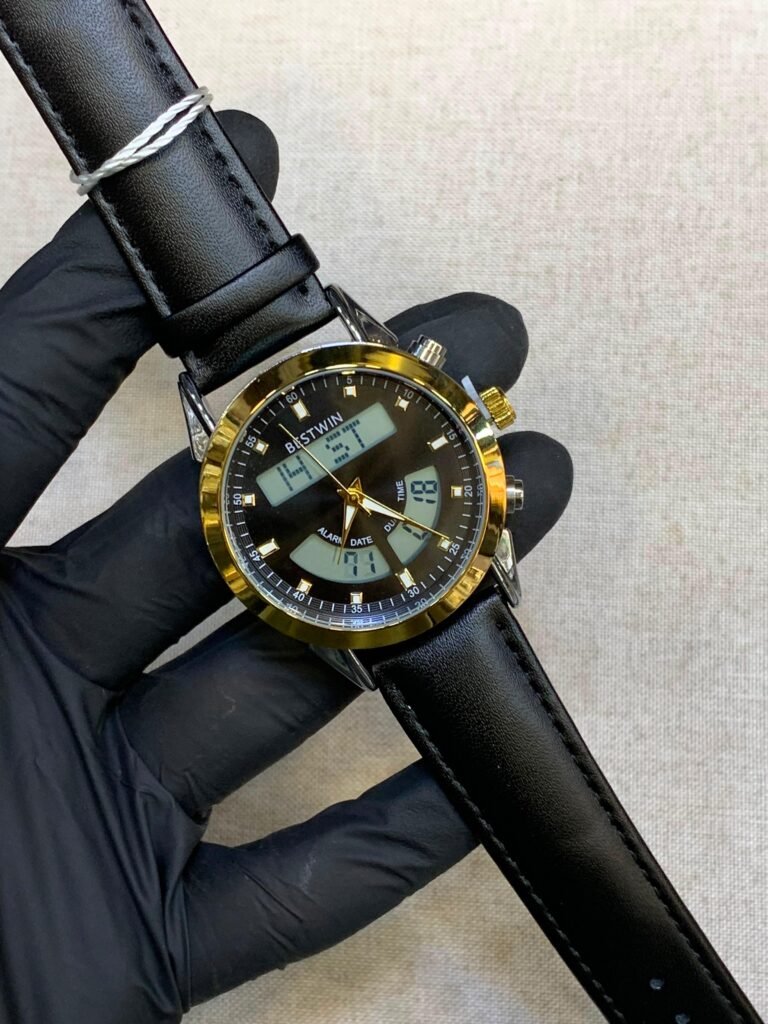 Bestwin Ana-Digi Silver Brown Watch