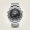S-SPORT men's dual display watch with black dial, stainless steel case, and bracelet.