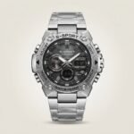 S-SPORT men's dual display watch with black dial, stainless steel case, and bracelet.