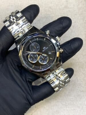 Bestwin BW1734 Luminous Steel Watch – Silver Chronograph Dial Hover Image