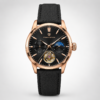 Pagani Design PD-YS021 automatic watch with rose gold case, black skeleton dial, moon phase display.