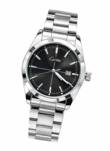 CARTISI Classic Watch – Black Dial, Date Window & Steel Bracelet