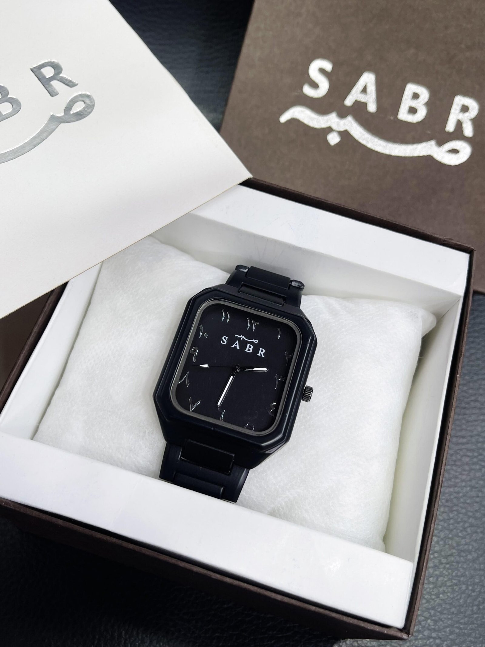 SABR Rectangular Dress Watch – Mint Green Dial & Steel Bracelet (With Box) Hover Image
