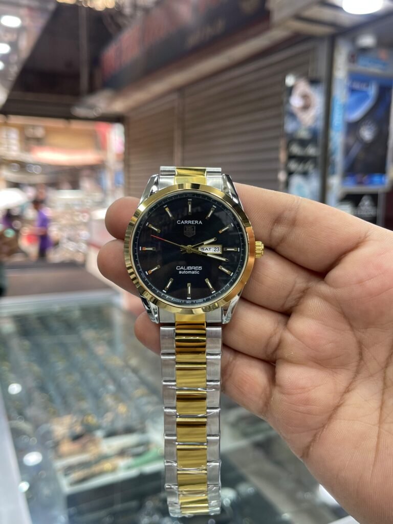 Classic Black Dial Steel Day-Date Watch