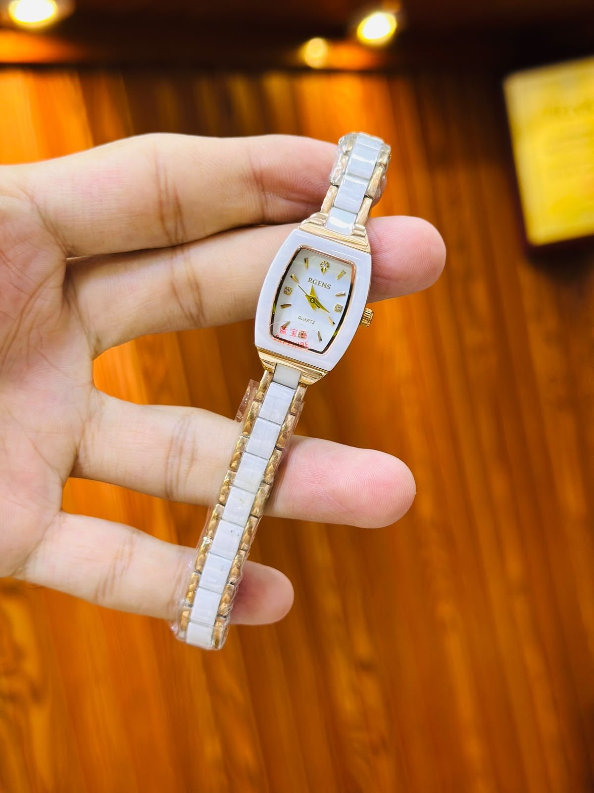 RGENS Ceramic Ladies Watch – Japanese Movement & Crystal Dial (Multiple Colors) Hover Image